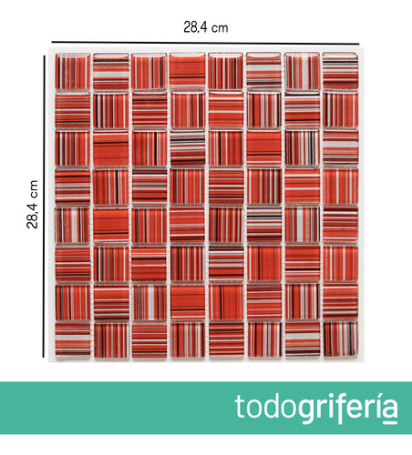 Malla Rojo Selecto Mosaicos Krystales 28,5x28,5 Cm