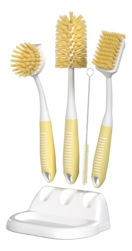 Juego Cepillos De Limpieza Para Cocina Con Soporte Fregadero