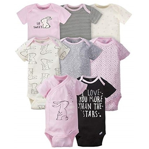 Ropa Para Bebe Bodys Unisex Paquete De 8 Talla 0-3 Meses