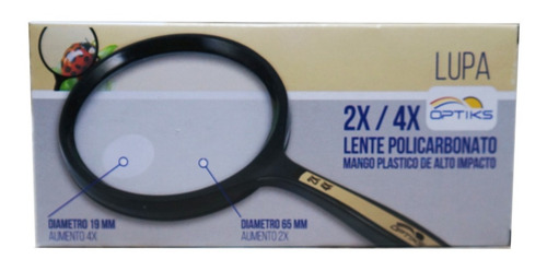 Imagen 4 de 8 de Lupa De Mano Lente Policarbonato 2x 4x Art.2326 Optiks