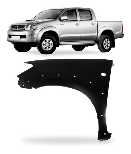 Paralama Hilux Srv 05 06 07 08 09 10 11 Esquerdo C/furo