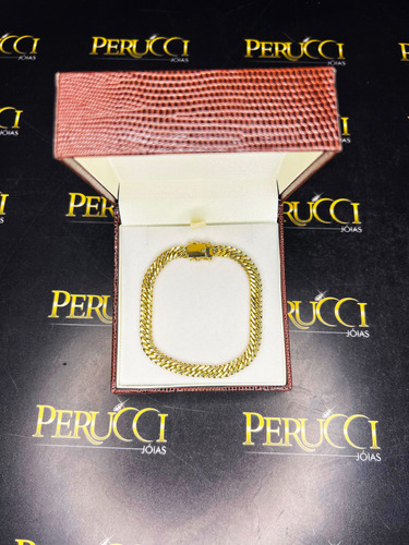 Pulseira Elos Duplos 20 Gramas Ouro 18k Maciço