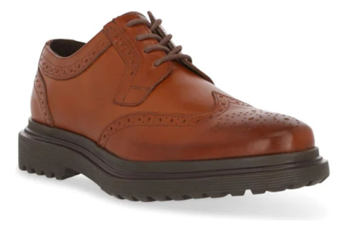 Zapatos Oxford Hombre Color Cafe Piel Genuina Flexible145-49