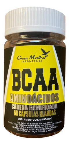 Bcaa Aminoácidos 60 Capsulas Green Medical Sabor S/S