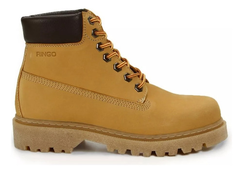 Borcego Bota Mujer Ringo Uma Cuero Camel/negro