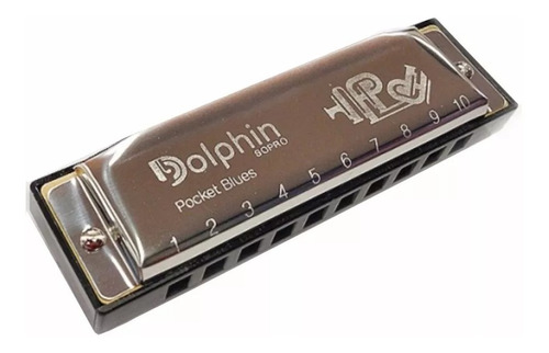 Gaita Blues Diatônica Dolphin Pocket 20 Vozes (c) Dó Cromada