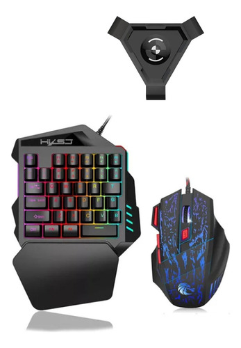 Hxsj J50 De Una Mano 35key Gaming Mouse Teclado Con Adaptado