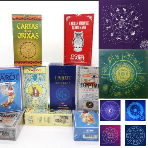 Kit Tarot Combo Paño Mazo Palo Santo Cuarzos