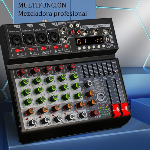 Consola Mezcladora, Mezclador De Audio De 6 Canales