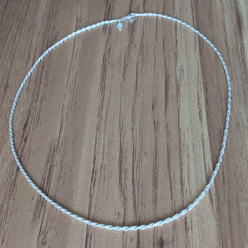 Imagen 4 de 10 de Cadena Torzal De Plata 925 De 45 Cm Diamantada Mujer Agálea