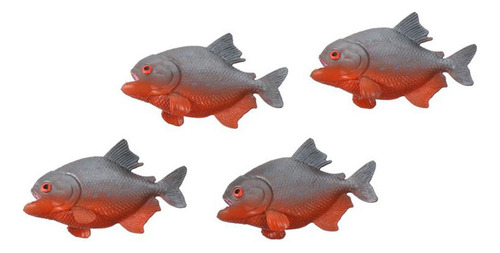 1/4 Unidades De Figuras De Piraña, Figuras De Peces En Minia