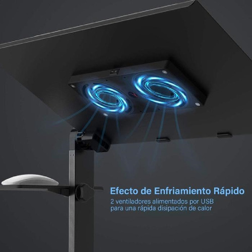 Mesa Portátil C/ Ventilador Para Laptop Negro