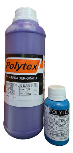 Emulsão Fotográfica Lilás Solvent Polytex 1 Litro C/ Sensib. Lilás