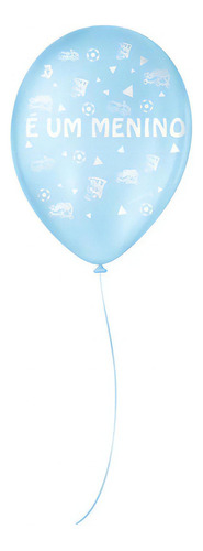 Balão Chá Revelação Menino - Azul Baby - 23cm - 25 Unidades