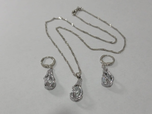 Collar En Plata 925 + Obsequio Dije Y Pendientes Gotas
