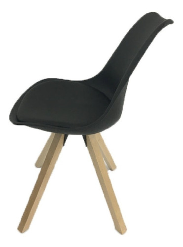Imagen 4 de 5 de Silla Tulip Pata Cuadrada Negra