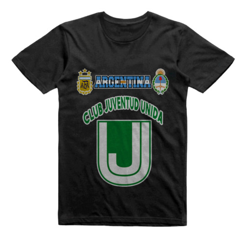 Remera Algodon Negra Juventud Unida Puerto Pilcomayo