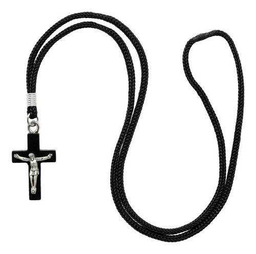 Colar Cordão Masculino Cruz Crucifixo Com Cristo