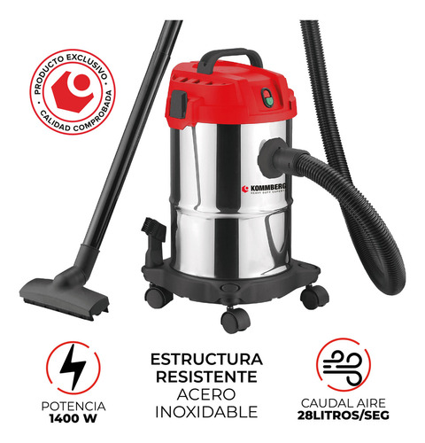 Aspiradora De tacho Kommberg KB-VC1400 15L 50Hz/60Hz