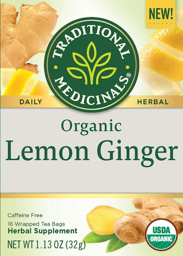 Traditional Medicinals Limon Jengibre Organico 16sobres