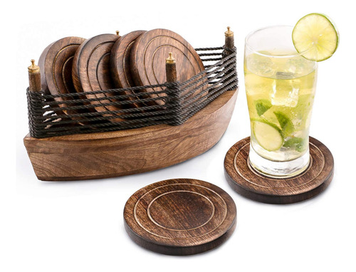 Divit - Posavasos De Madera Para Bebidas, Ecologicos, Absorb