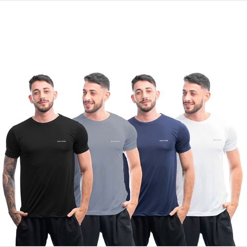 Kit 4 Camisas  Dry Fit Academia Esportiva Com Proteção Uv