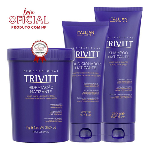 Kit Matizante Trivitt Sh.280ml E Cond.250ml + Hidratação 1kg