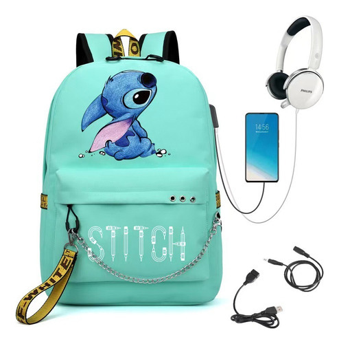 Mochila Casual De Tela Oxford Lilo And Stitch Del Mismo Esti Color sixteen