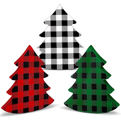 3 Piezas De Decoración De Árbol De Navidad De Madera,...