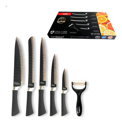 Conjunto De Facas Profissional Shark Requin 6 Peças