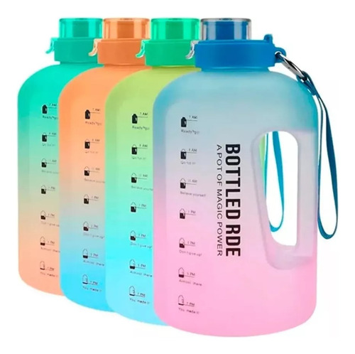 Termo Botilito Motivacional Deportivo Gimnasio Colores 2.2l