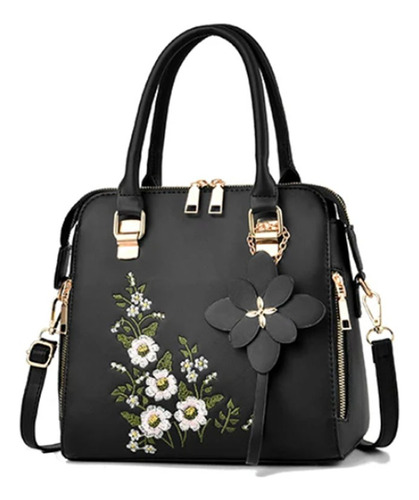 Bolso De Hombro Con Detalle Floral Para Mujer, Bolso D Mano 