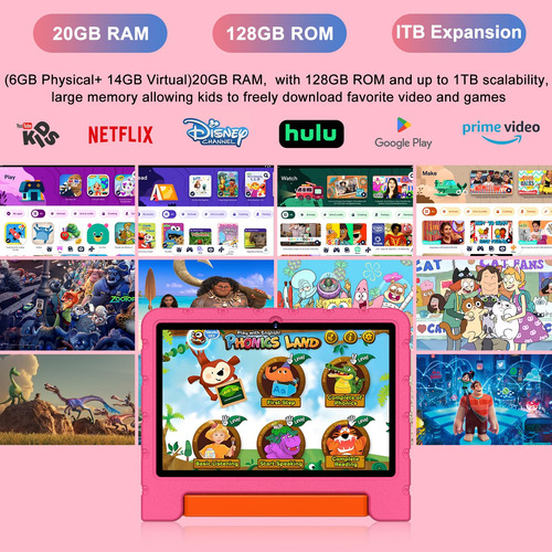 Tableta Infantil Ziovo 2025 De 10 Pulgadas Con Android 14, 2