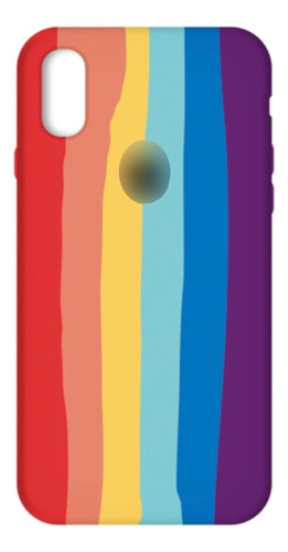 Funda Silicona Silicone Case Arcoíris Para iPhone XS Max 