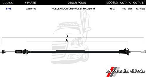 Chicote De Acelerador Chevrolet Malibu 1999/2003