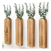 Comprar Paquete De 4 Maceteros De Madera Para Decoración De Pared De
