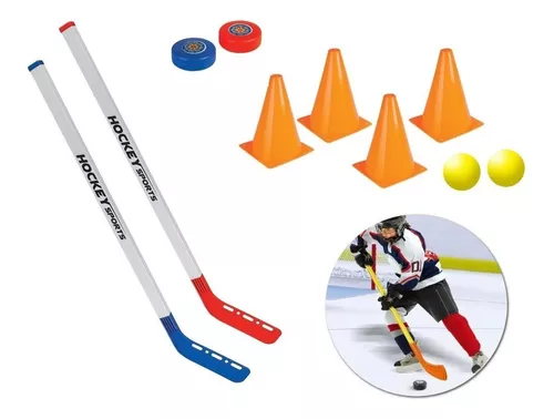 Franklin Sports Conjunto de taco de hóquei de rua infantil NHL – Inclui (2)  tacos de hóquei de rua juvenil + (1) bola de hóquei ao ar livre – Conjunto  perfeito para