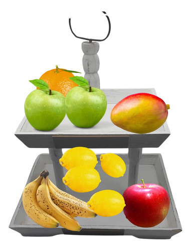 Bandeja Decorativa 2 Niveles Ideal Para Tu Hogar Ak2tt03 Color Blanco