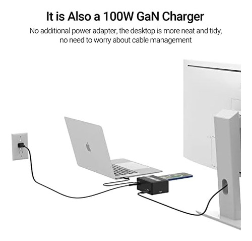 Gan Thunderbolt 3 Dock, Jeyi 8-in-1 Dual Thunderbolt 3 Docki
