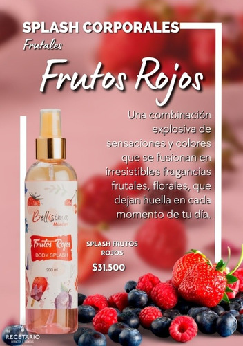 Body Splash Frutos Rojos 200ml De Múscar - L a $158