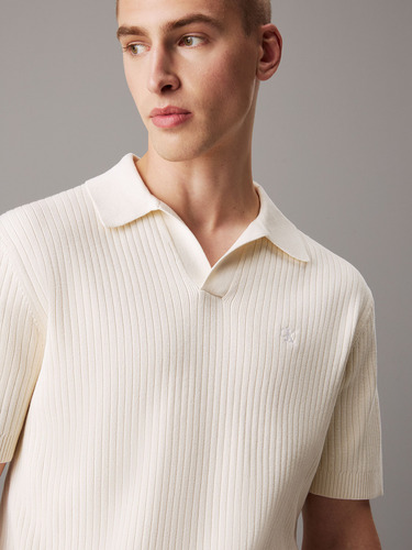 Sweater Linear Ss Polo Sweater Blanco Calvin Klein