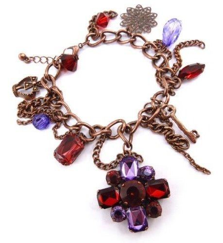 Ra De Dije - 'french Touch' Bracelet 'scarlett' Purple Red.