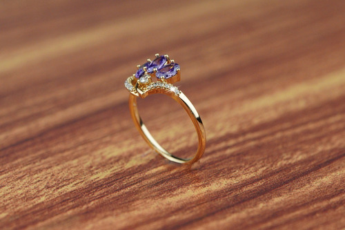 Anillos Compromiso Oro 18k Bugambilia Regalo Mujer Boda Dama