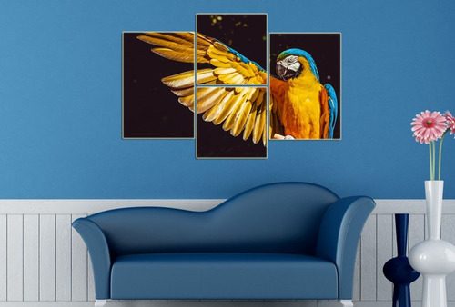 Cuadro 60x90cm Guacamayo Ara Ave Exotica Loro Selva M7