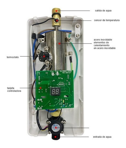 Imagen 4 de 10 de Calefon Electrico Ducha Caliente Duchador Tanque Moderno