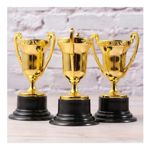 Imagen 4 de 10 de Trofeo Dorado De Campeones Plástico Para Niños 2unid Jg8z