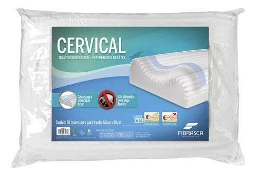 Travesseiro Ortopedico Cervical Lavável  Fibrasca