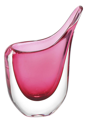 Vaso Em Cristal Murano Rosa São Marcos 28x23x9cm