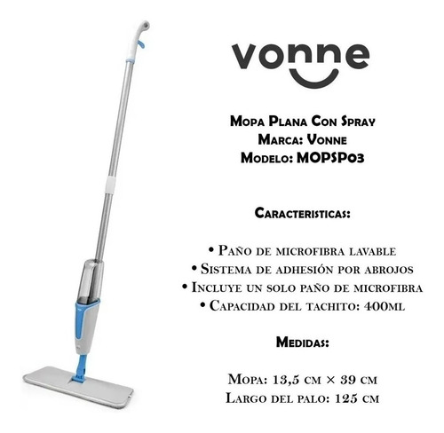 Trapeador Piso Spray Mopa Con Rociador Y Paño Microfibra