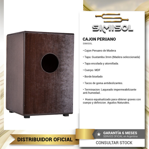 Cajon Peruano Profesional Simisol - Percusion Grave Definido